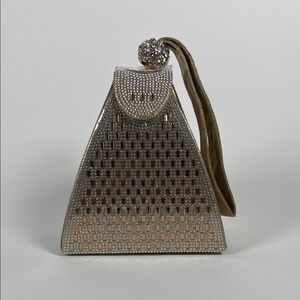 Chic Gold Wristlet with Rhinestone Detail